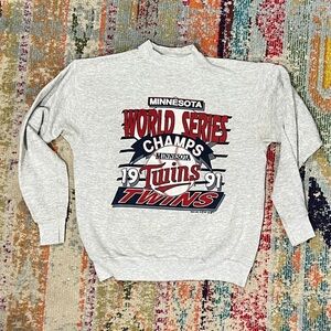 Vintage 90s Minnesota Twins 1991 World Series Champion MLB Baseball Sweatshirt